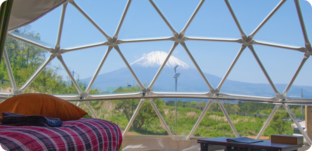 グランピングドームテントでの宿泊（夕食・朝食付）を優待価格でご案内